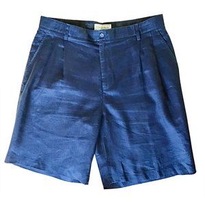 Portofolio Size 36 Navy Blue Linen Men’s Shorts